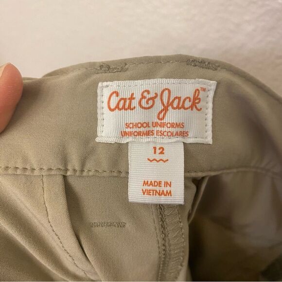 Cat and Jack Girls tan khaki school UNIFORM pants lightweight adjustable 12 - Picture 8 of 12
